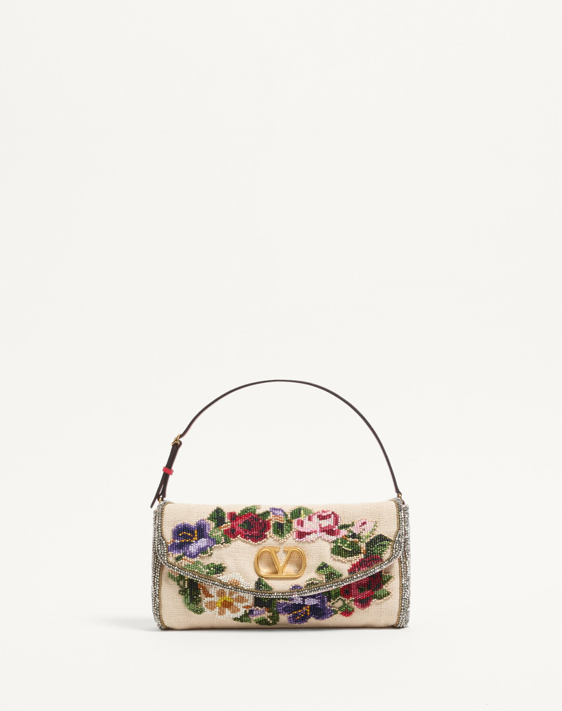 VALENTINO GARAVANI VAIN SOFT EMBROIDERED SMALL SHOULDER BAG 1