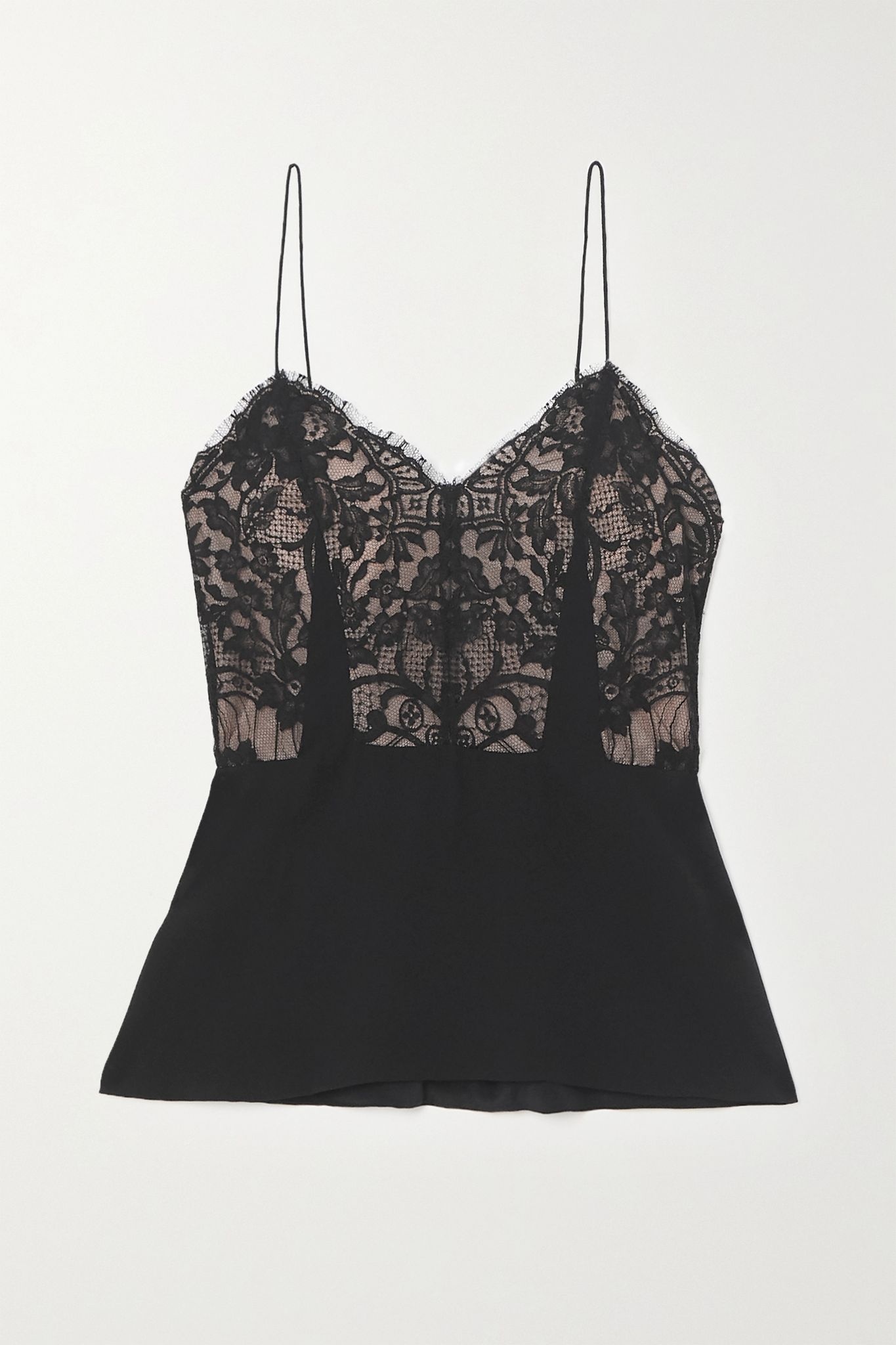 Lace and silk-georgette camisole - 1