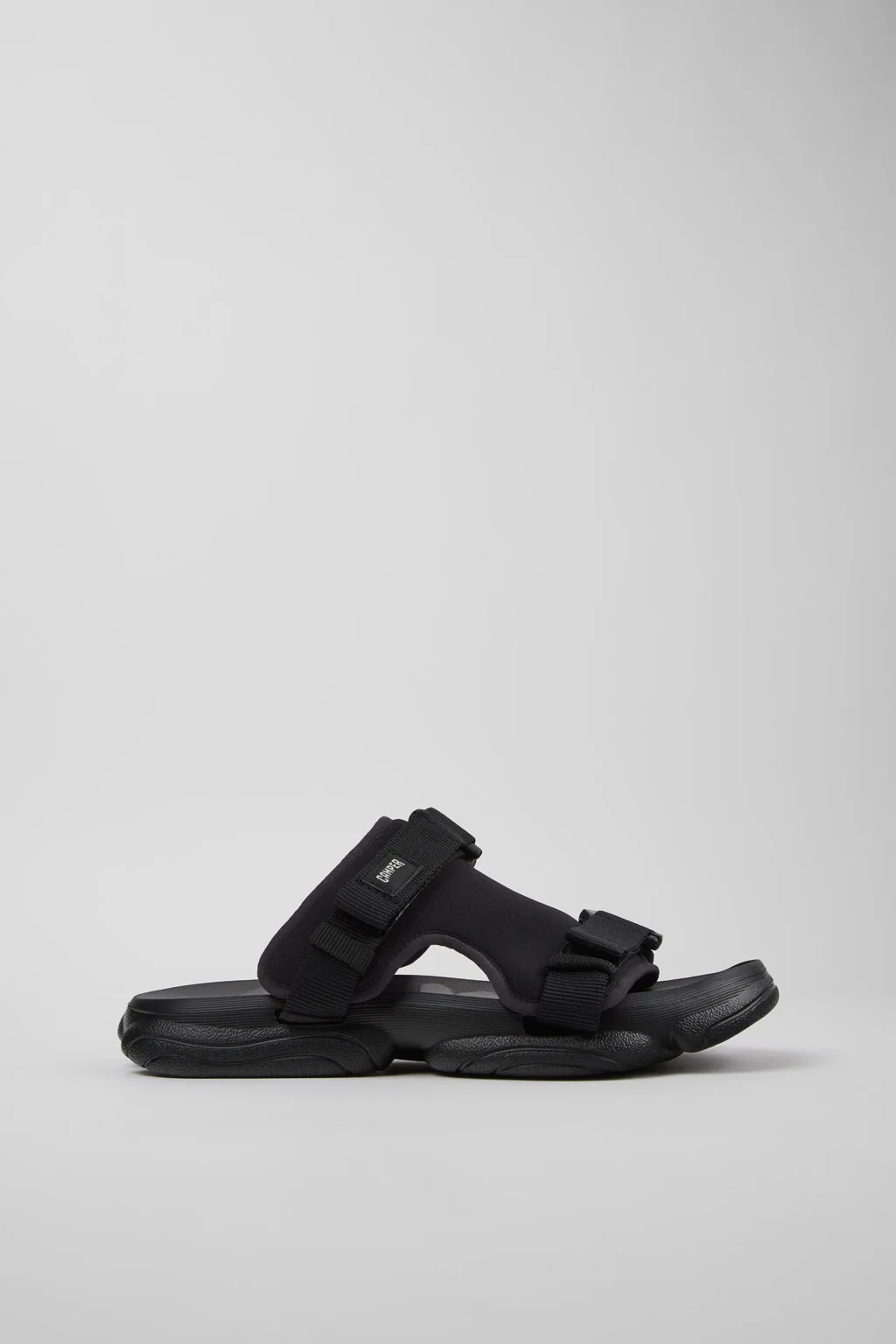 Black Textile Sandals for Men. - 1