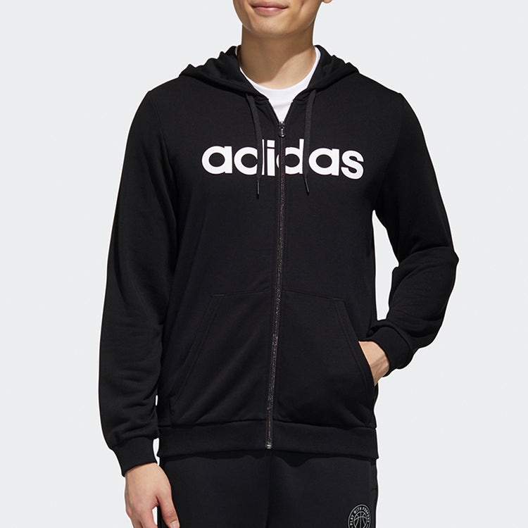 adidas neo Alphabet Printing Casual Sports Zipper Black GJ8927 - 3