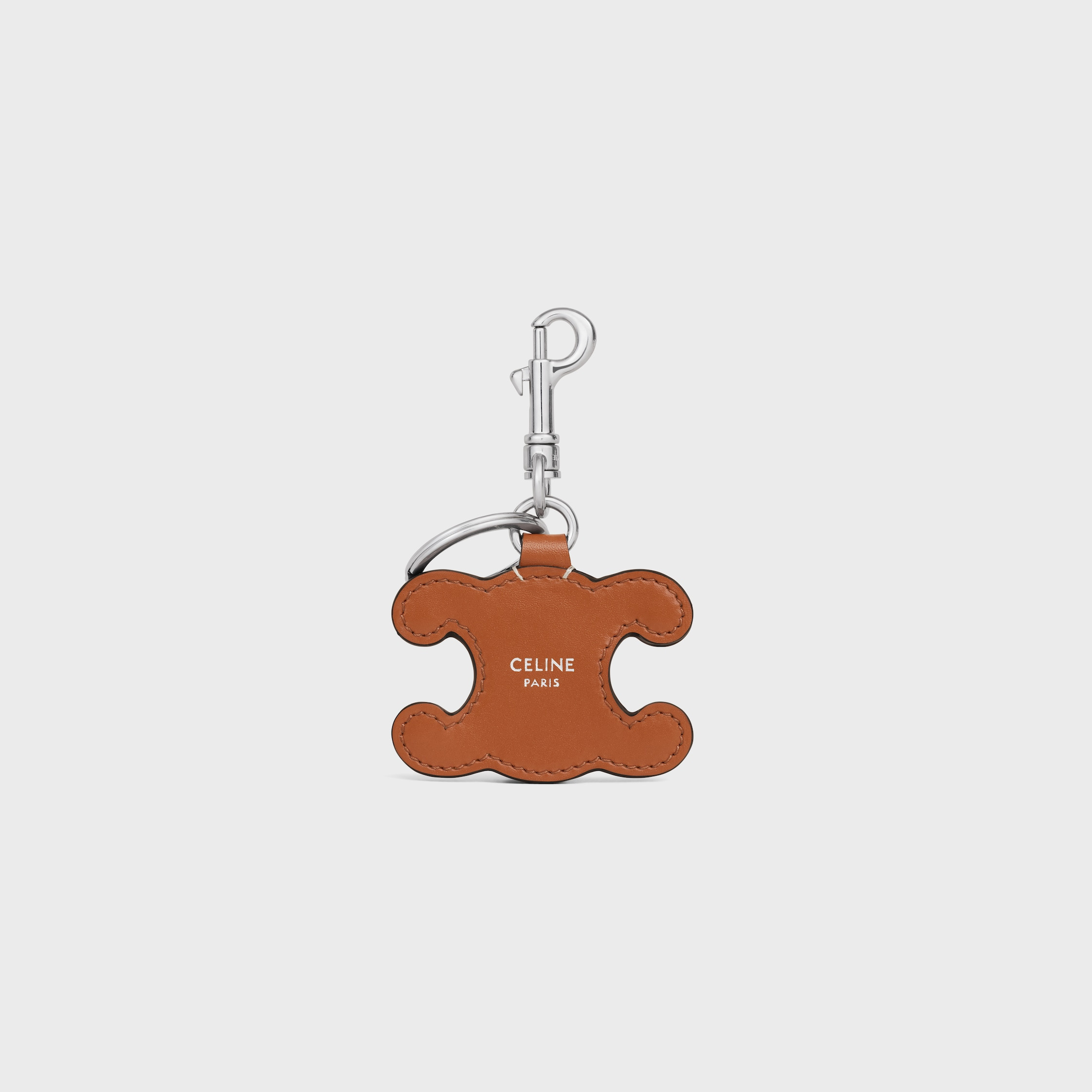 METAL TRIOMPHE KEYRING IN METAL AND CALFSKIN - 3