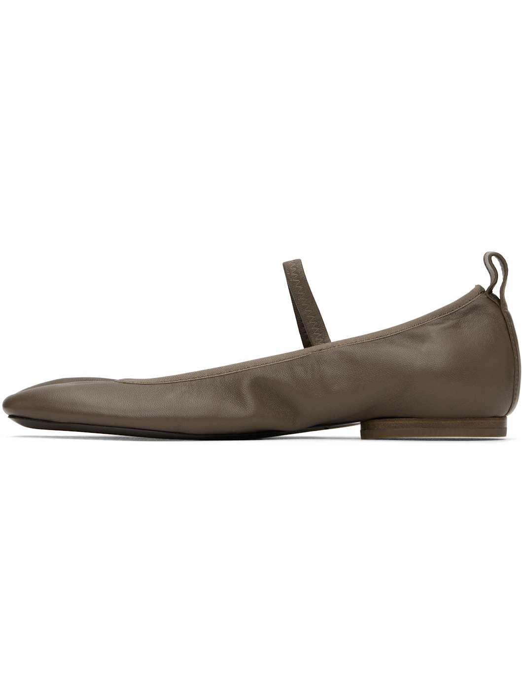 Taupe Square Flat Ballerina Flats - 3