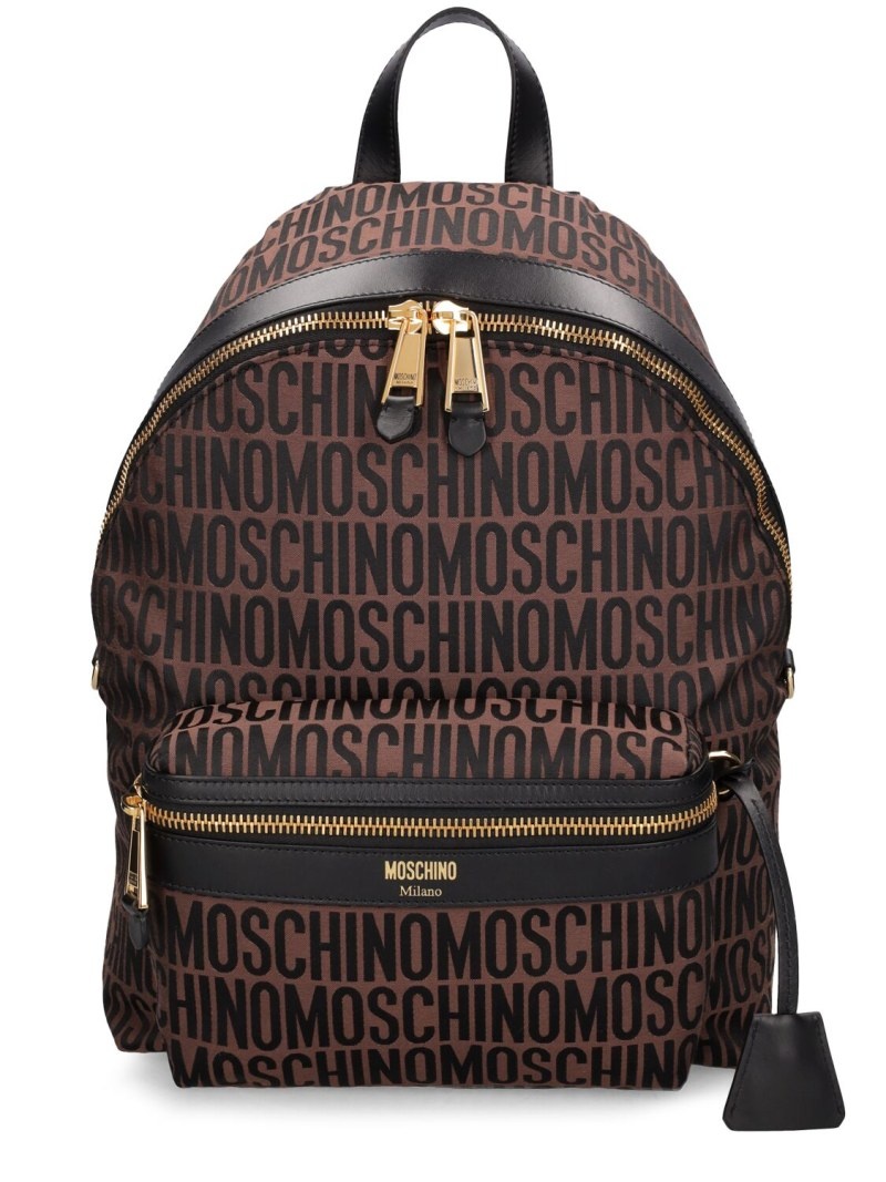 Moschino logo nylon jacquard backpack - 1