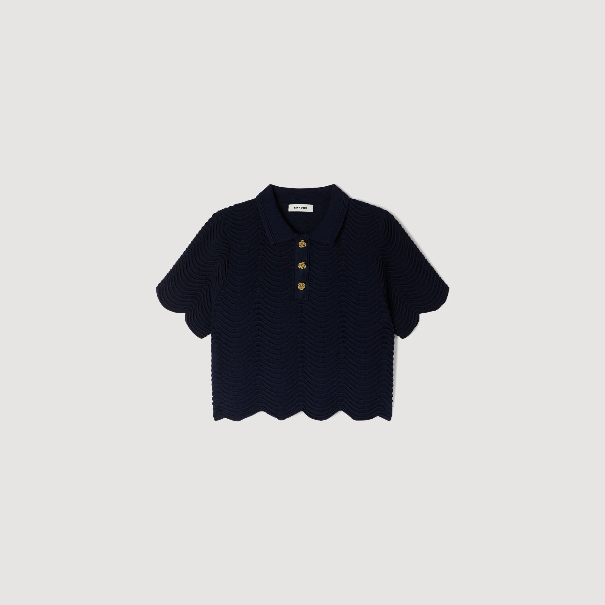 DECORATIVE KNIT POLO-NECK SWEATER - 1