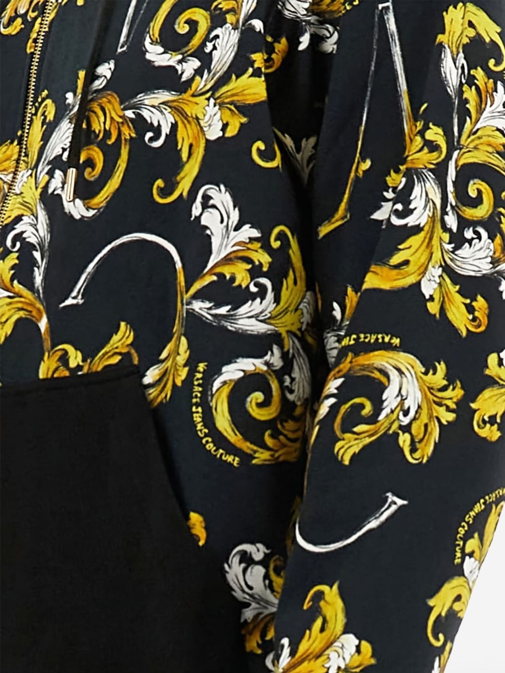 Barocco-print zip-up hoodie - 4