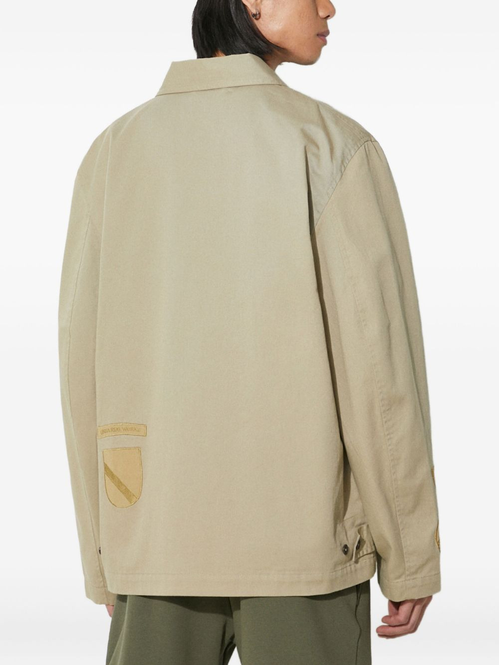 embroidered-patches collared jacket - 3