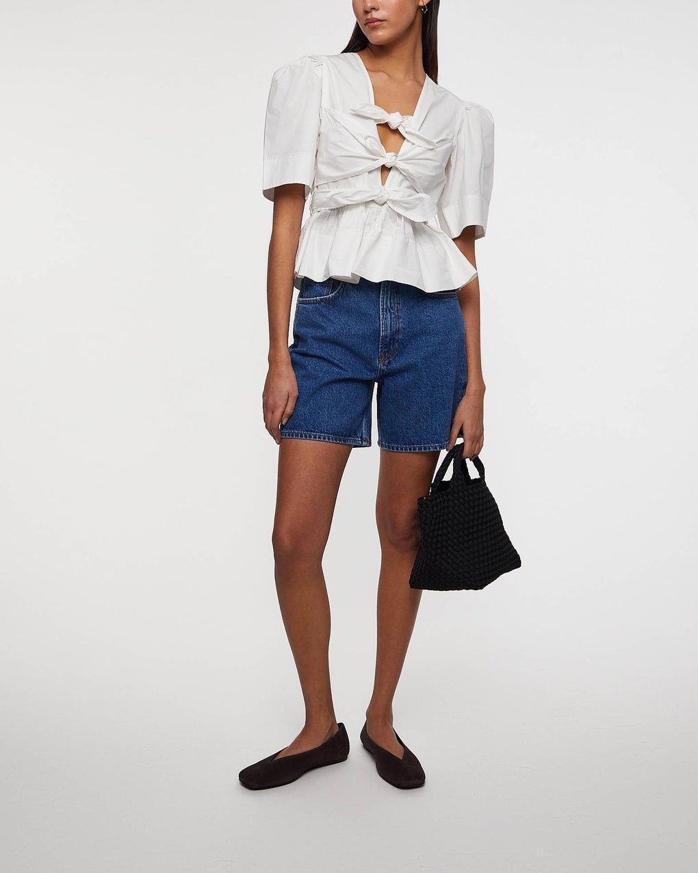 Blouse Washed Stretch Cotton Strap White - 3