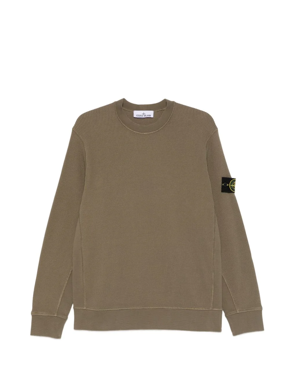 waffle-knit patch sweatshirt - 1