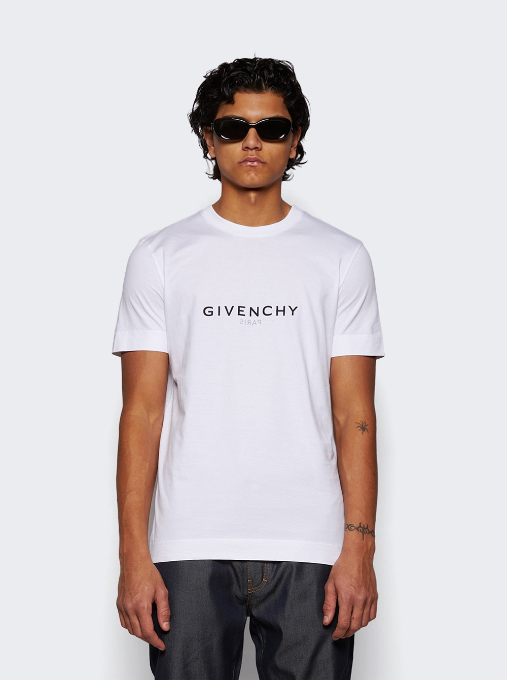 Slim Fit Reverse Print Tee White - 3