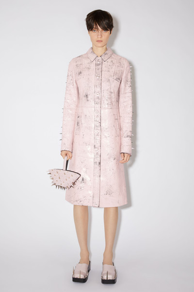 Acne Studios Leather single-breasted spike coat - Light pink outlook