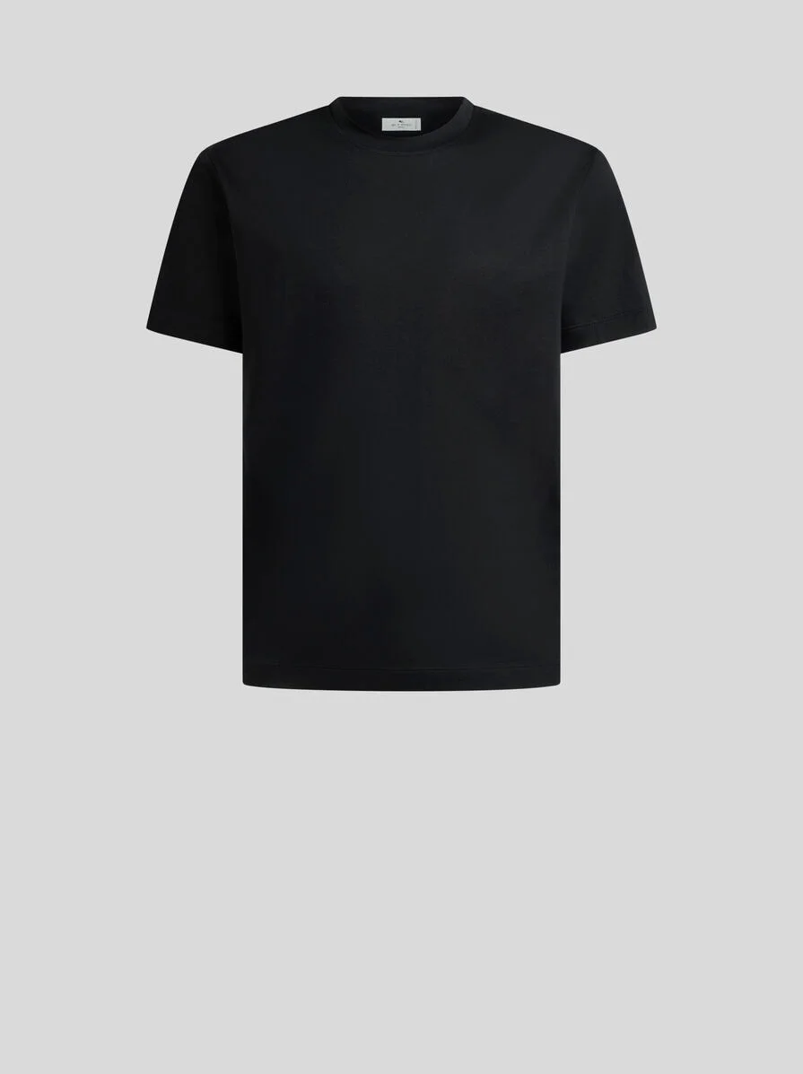 PLAIN-COLOURED COTTON AND MODAL T-SHIRT - 1