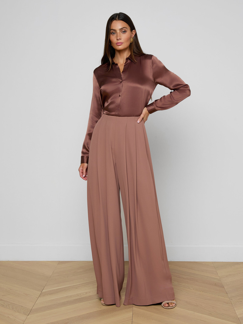 L'AGENCE Nova Pleated Wide-Leg Pant outlook