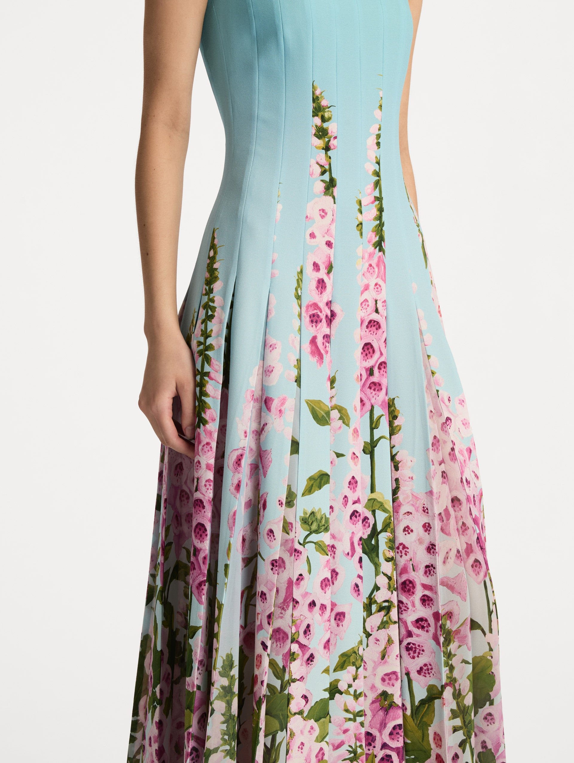 DEGRADÉ FOXGLOVE CHIFFON INSET DRESS - 5