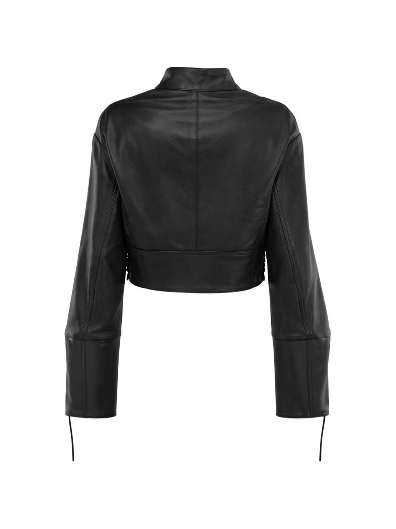 Blumarine black leather jacket outlook