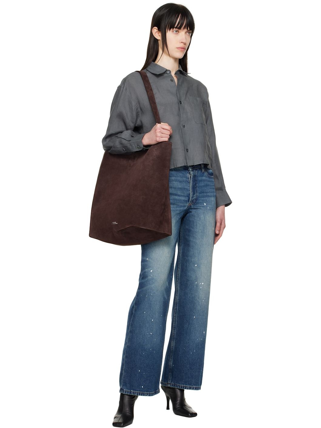 A. P.C. Gray Sophie Logo Shirt - 4