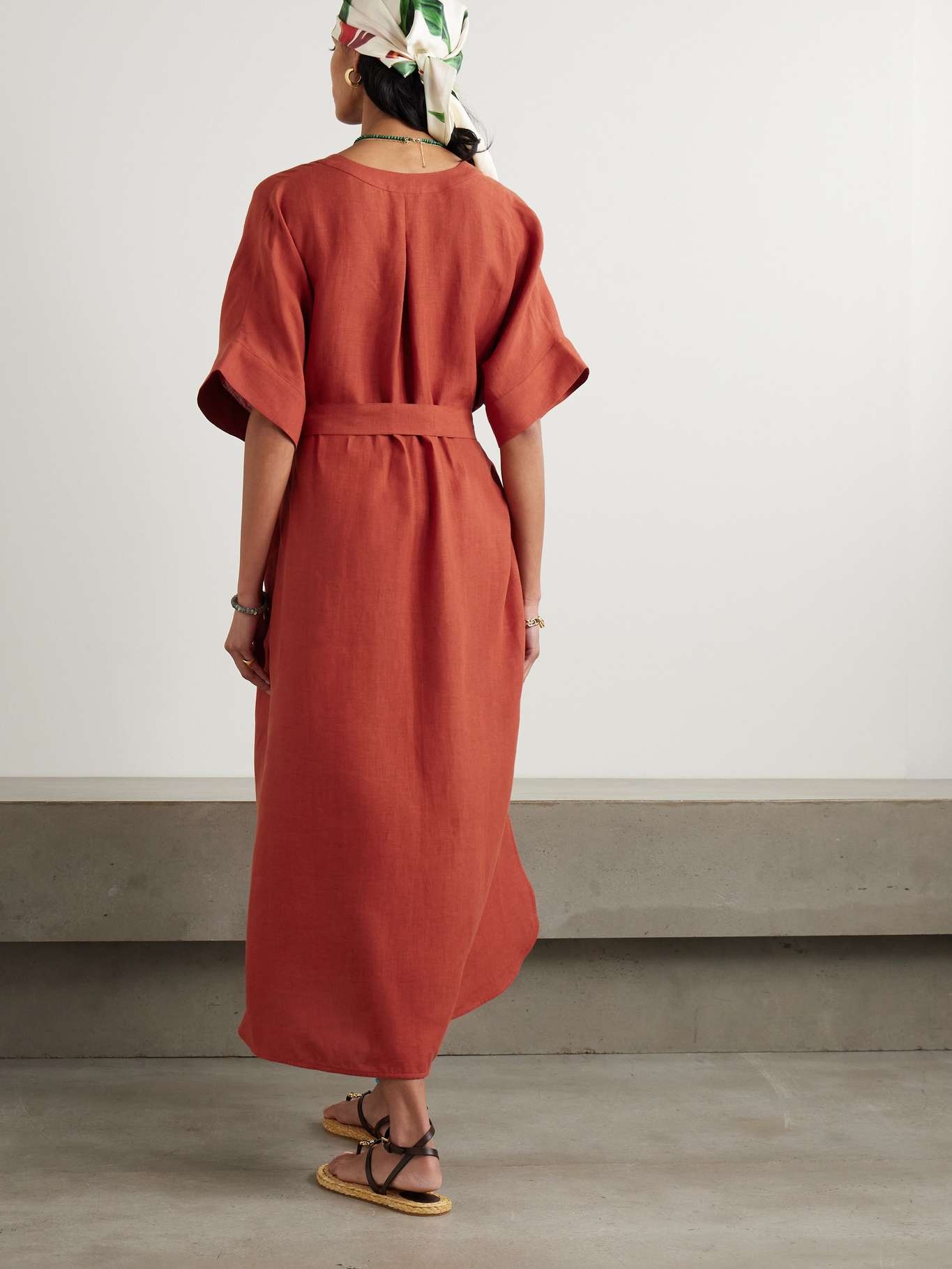Bibi belted linen kaftan - 3