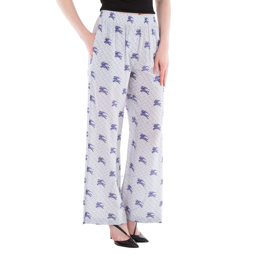 Burberry Alex EKD Monogram Silk Wide-leg Trousers - 3