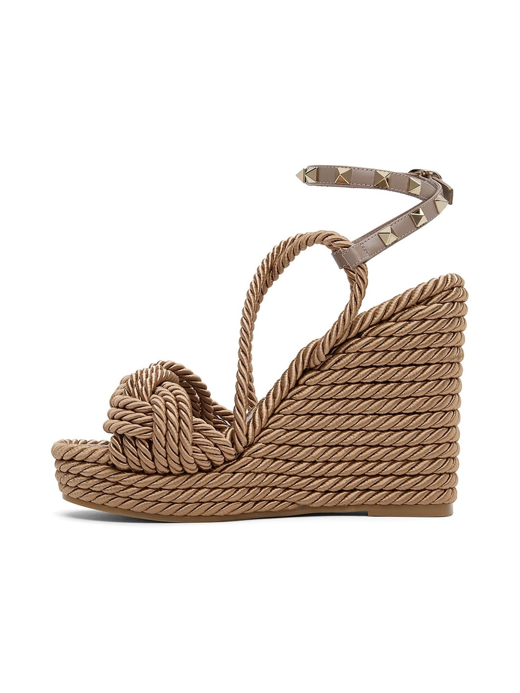 Taupe Wedge Rockstud Sandals - 3