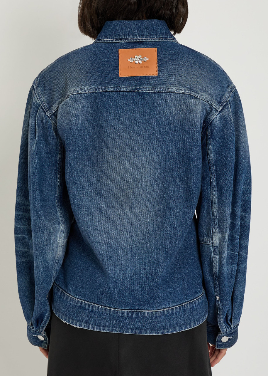 Simone Rocha Embellished Belted Denim Jacket - 3