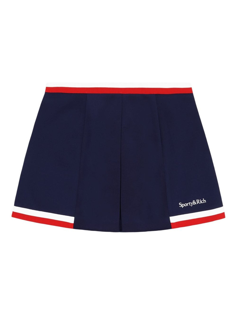 pleated panelled mini skirt 1