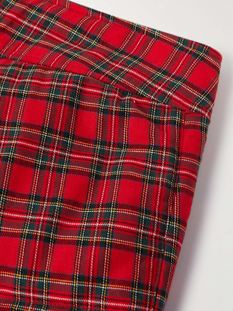 Straight-Leg Checked Cotton-Twill Down Trousers 5