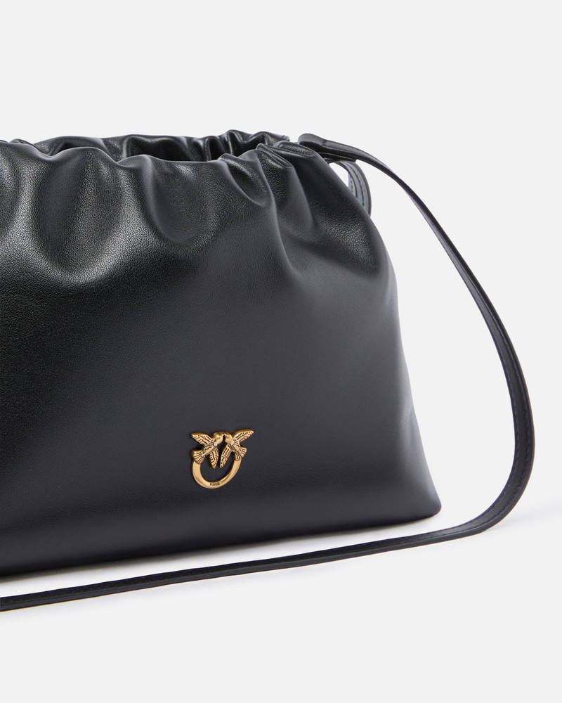 SMALL LATHER SHOULDER BAG WITH DRAWSTRING 3