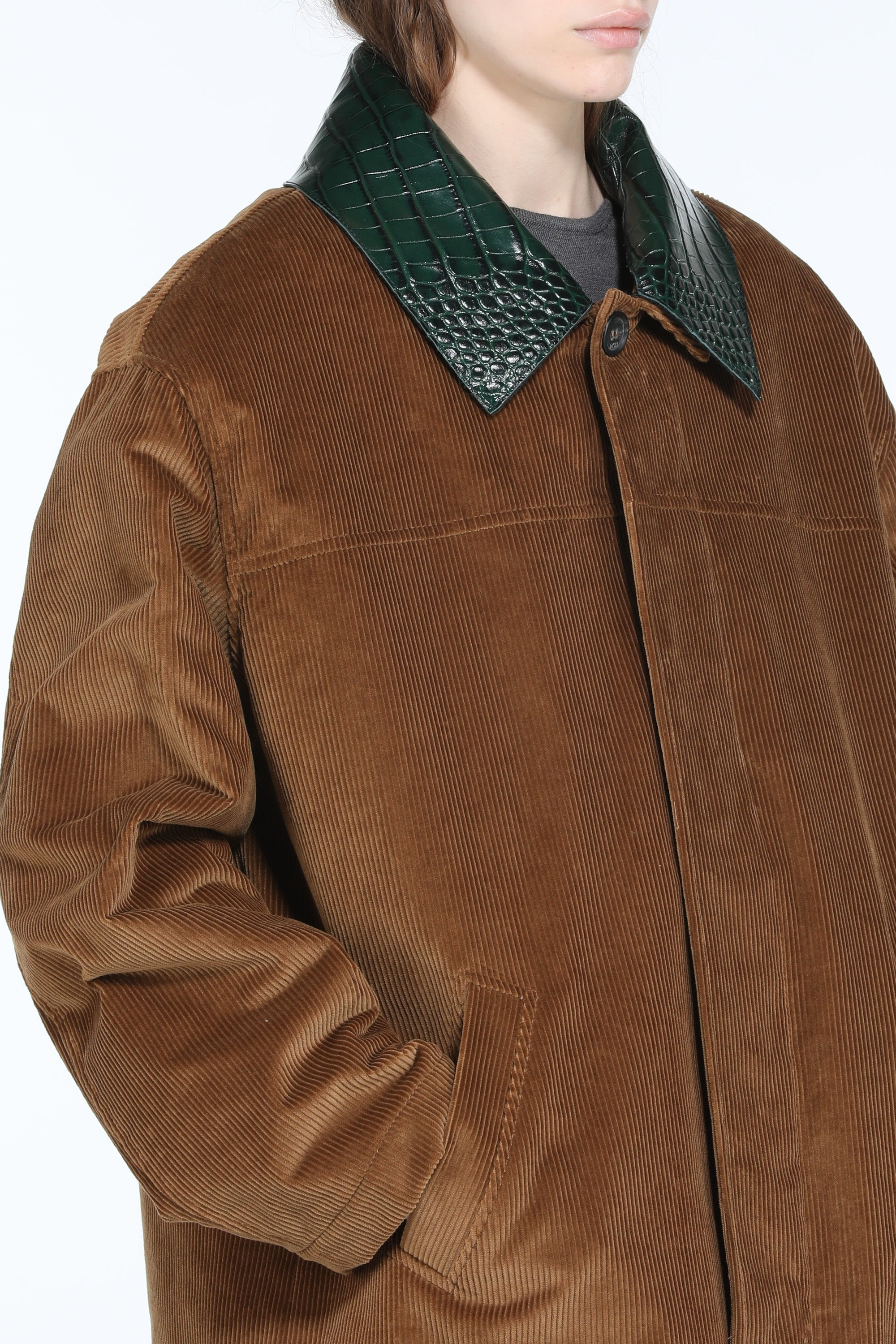 VELVET JACKET WITH CONTRASTING COLLAR - 5