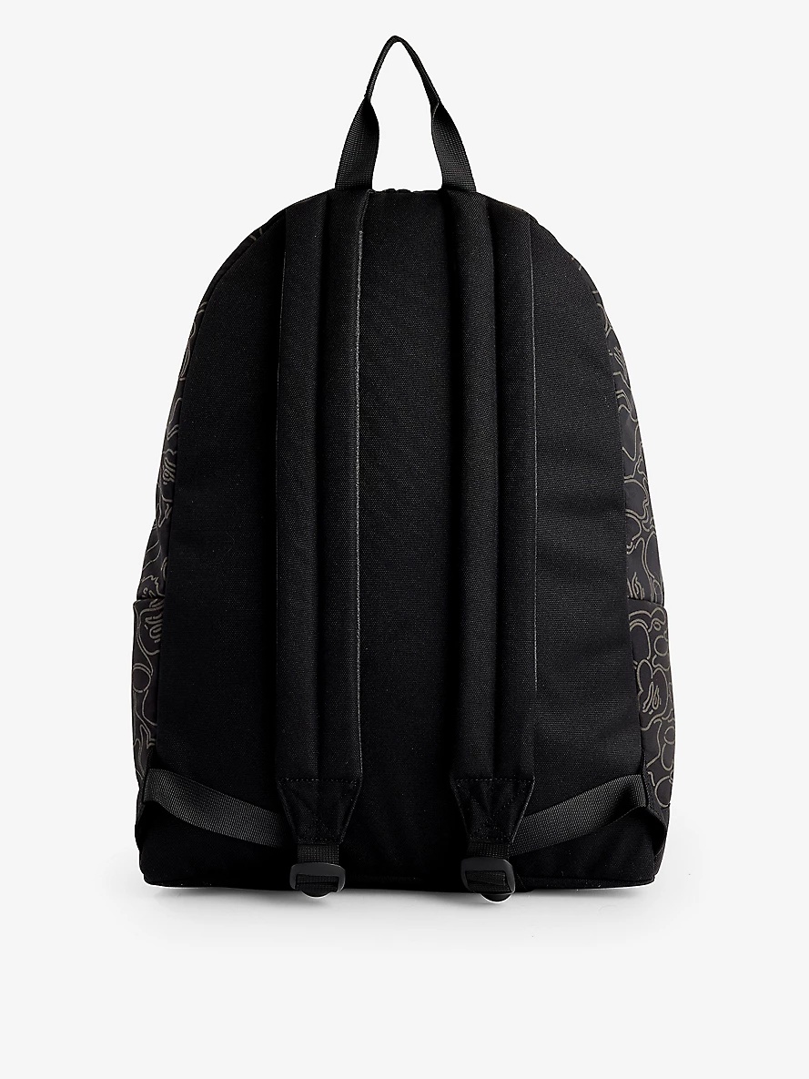 Camo Shark graphic-print woven backpack - 3