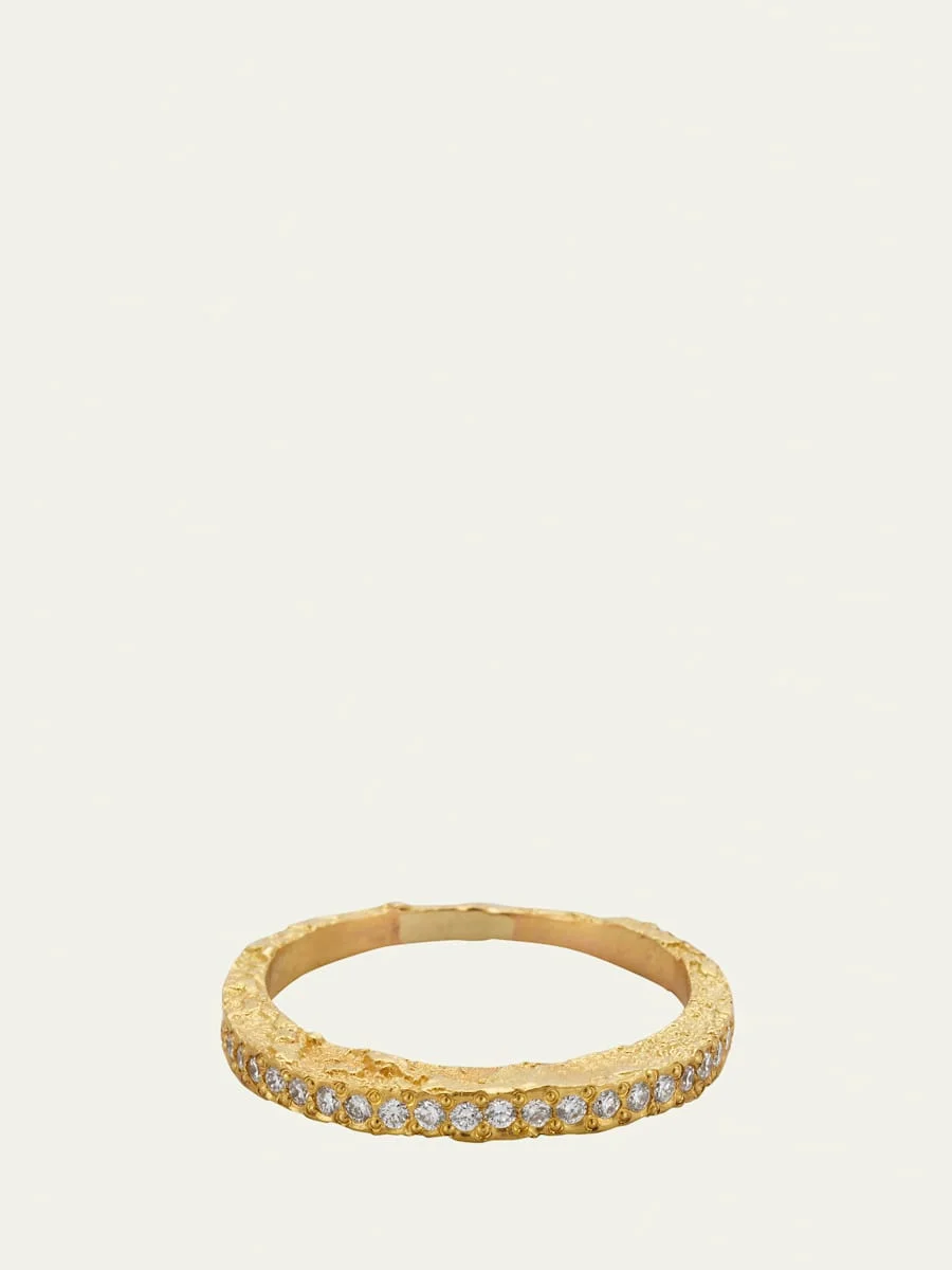 Paloma Moon Ring in 18K Solid Yellow Gold with Top Wesselton VVS Diamonds - 1