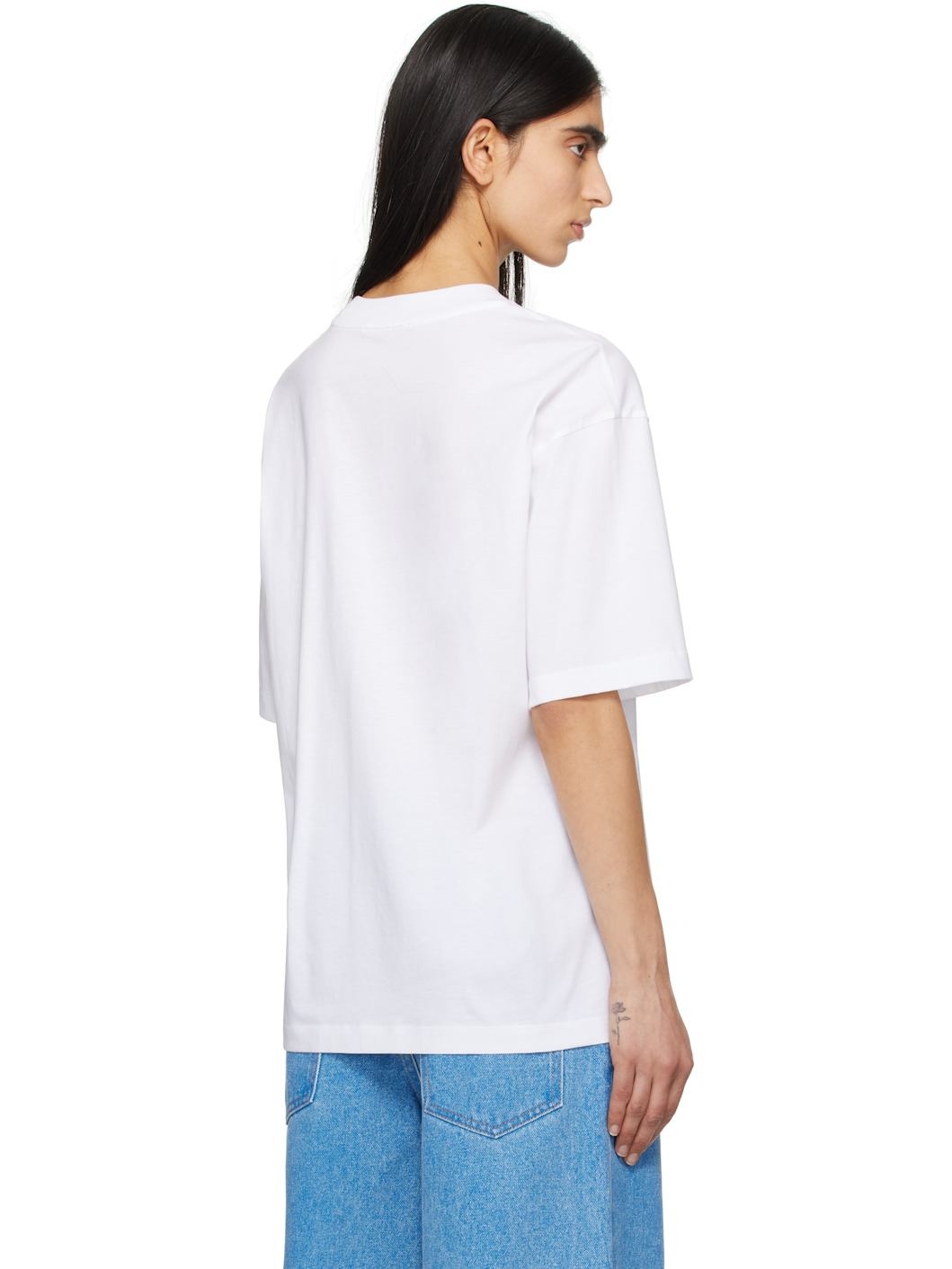 White Cotton Daisy Garden T-shirt - 3