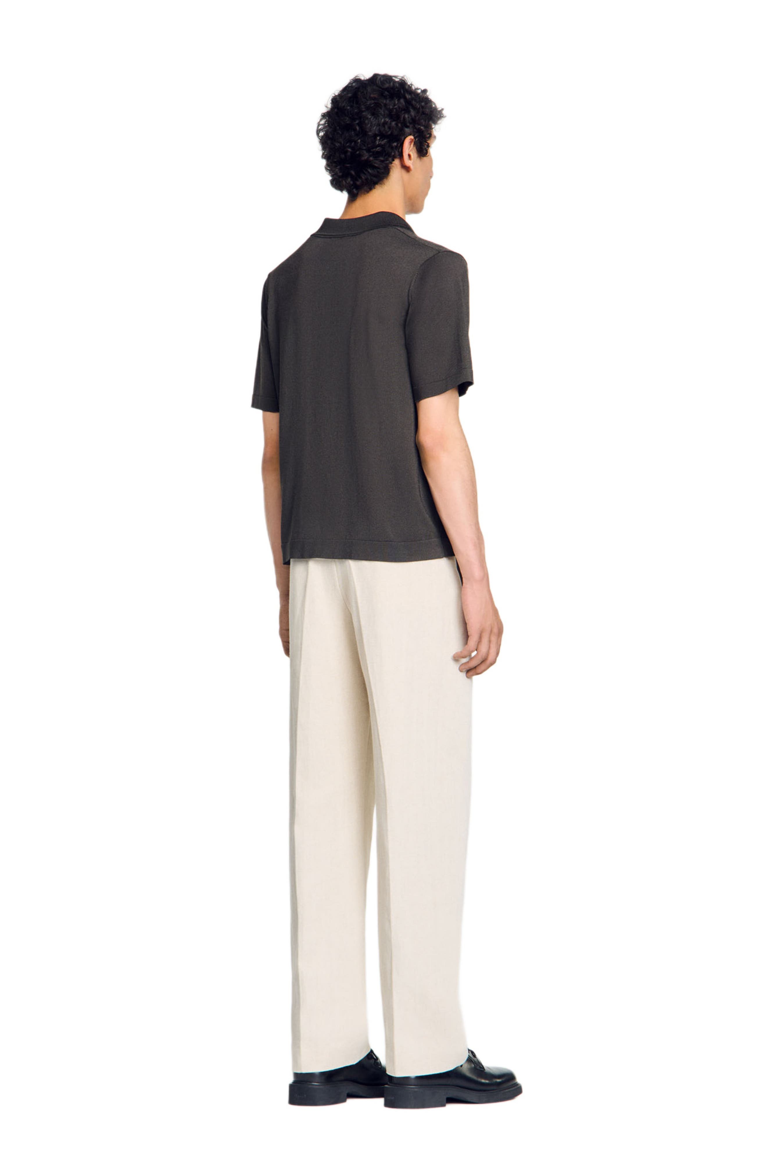 SANDRO Short-sleeved shirt in Dark Kaki. at Nordstrom - 2