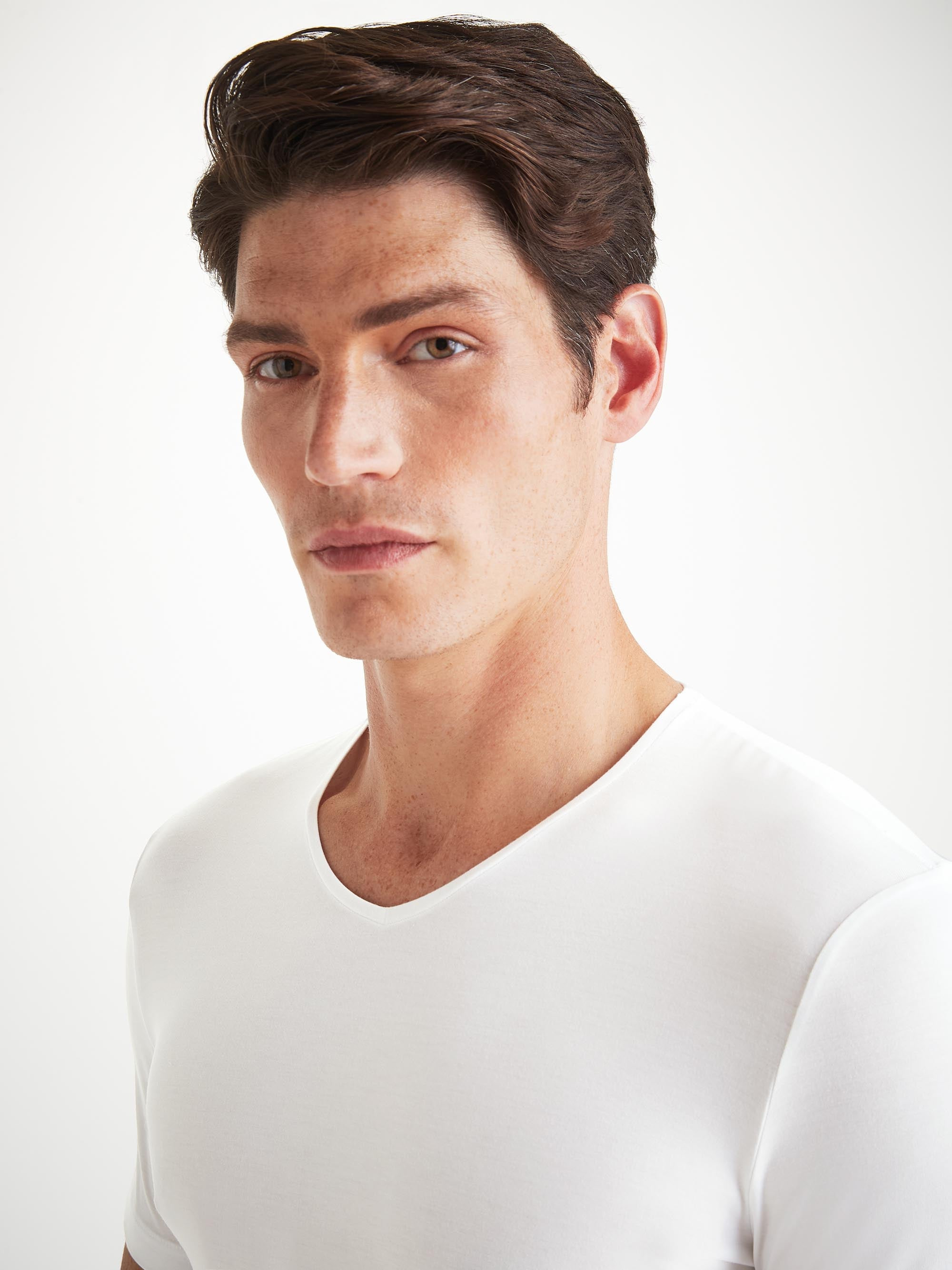 Men's Underwear V-Neck T-Shirt Alex Micro Modal Stretch White - 5