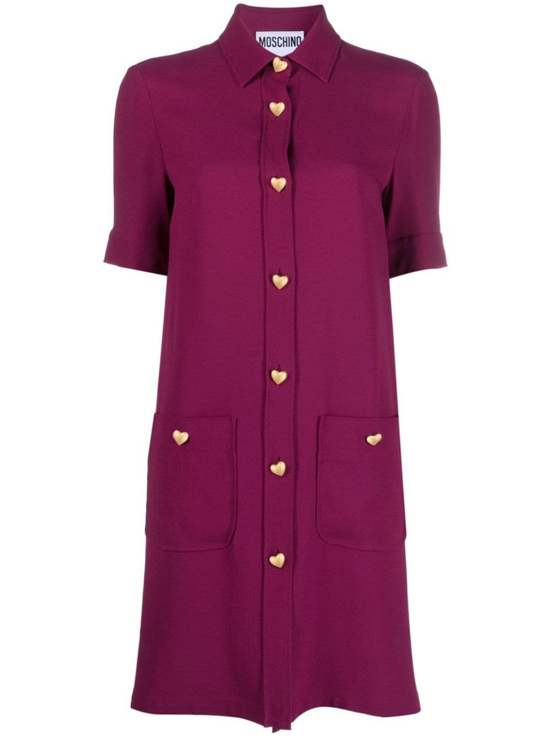 heart-button short-sleeve dress 1