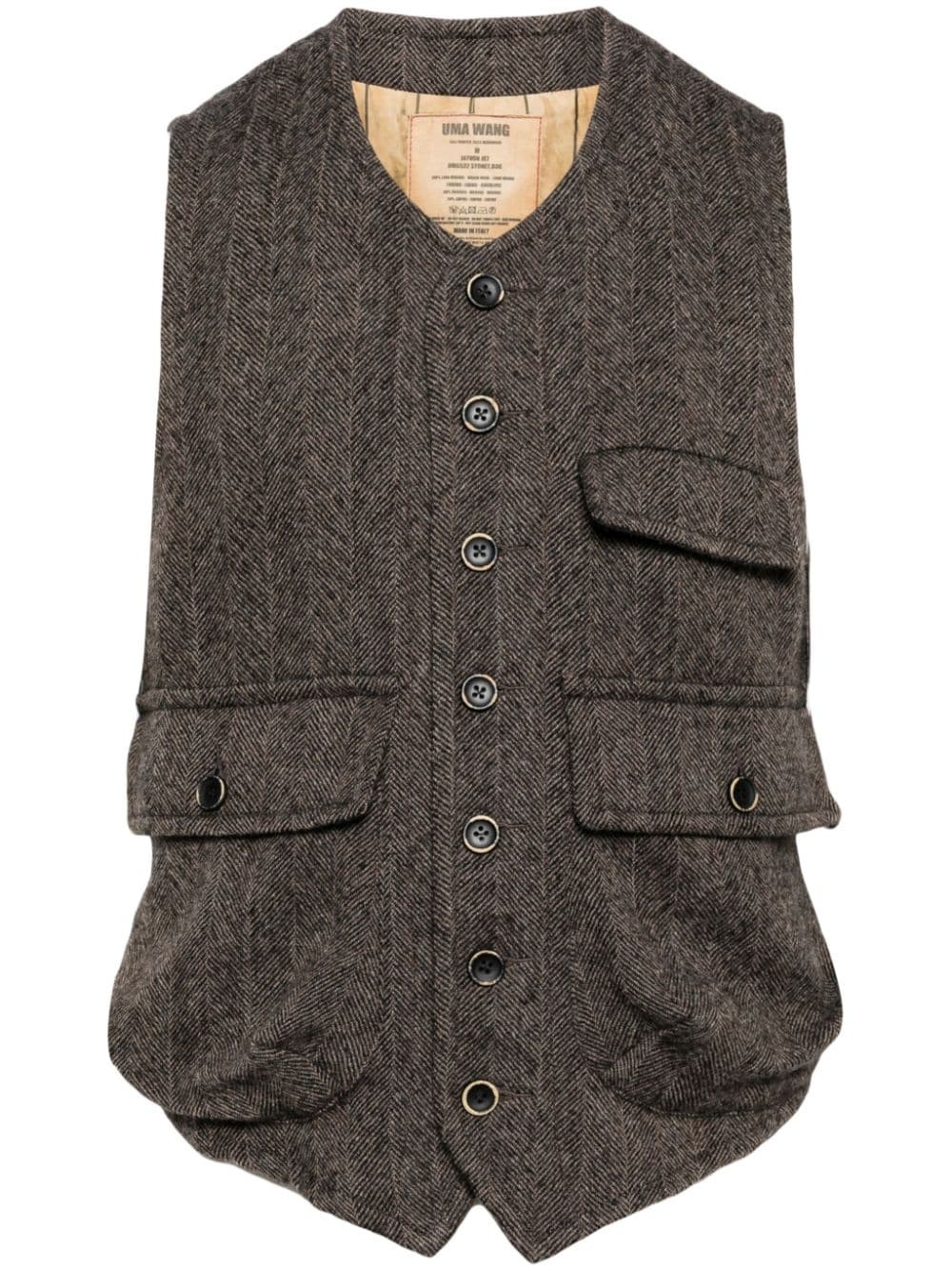 V-neck wool waistcoat - 1