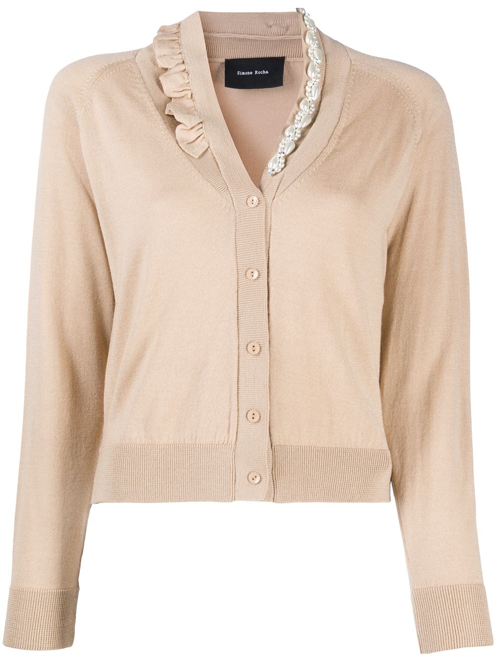 embellished V-neck cardigan - 1