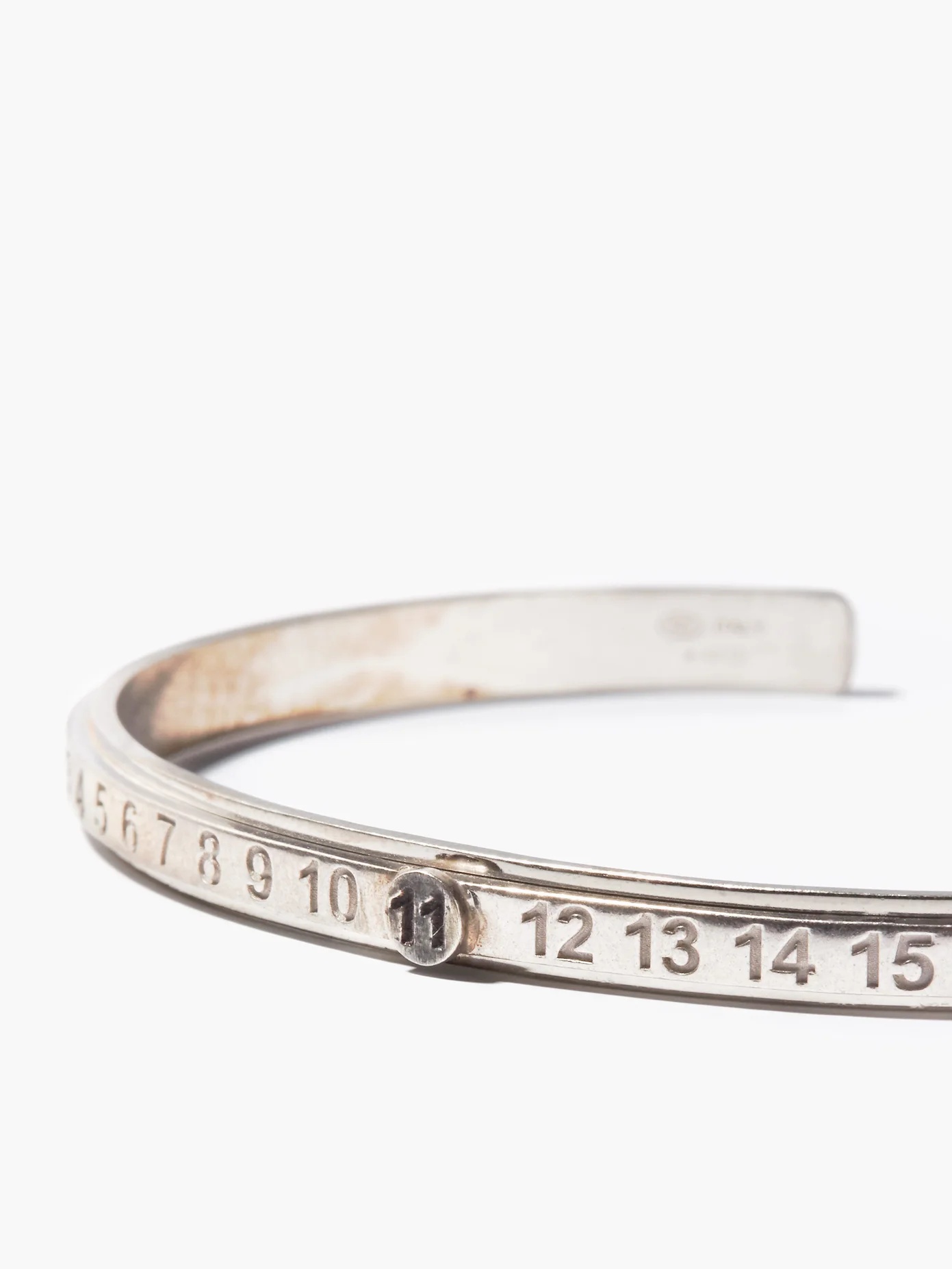 Number-debossed sterling silver bracelet - 3