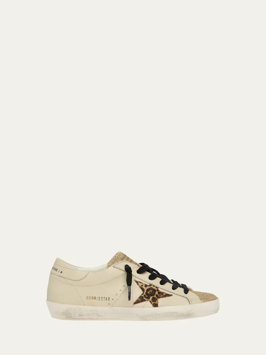 Superstar Leopard Glitter Low-Top Sneakers - 1