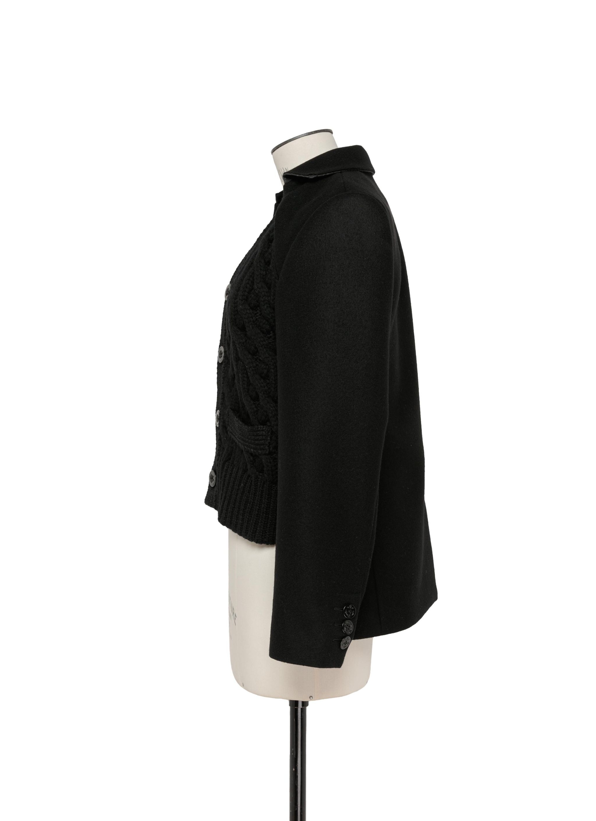 Wool Melton x Knit Cardigan - 2