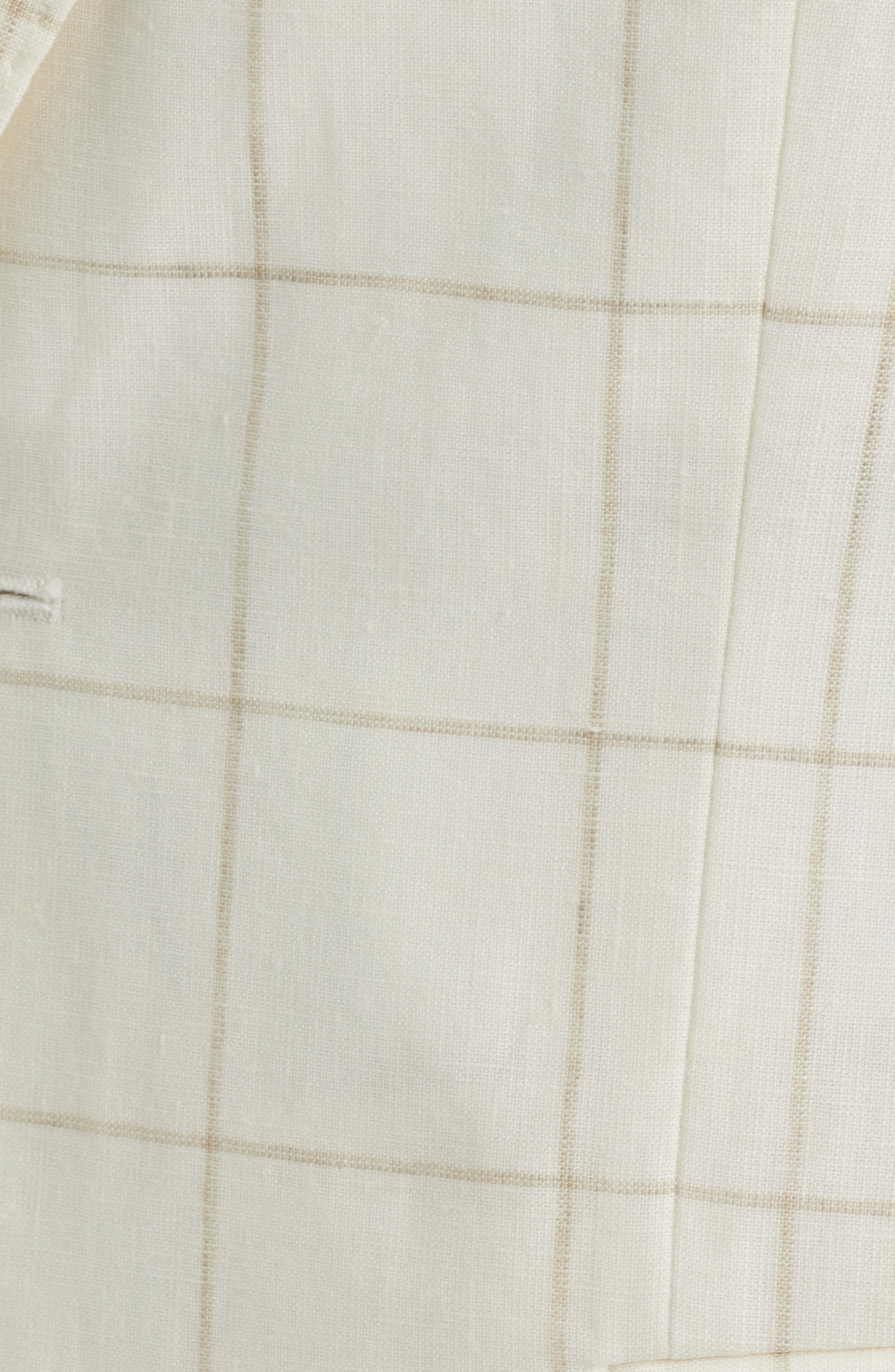 BOSS Hutson Slim Fit Windowpane Check Linen Blend Sport Coat in Open White at Nordstrom - 5