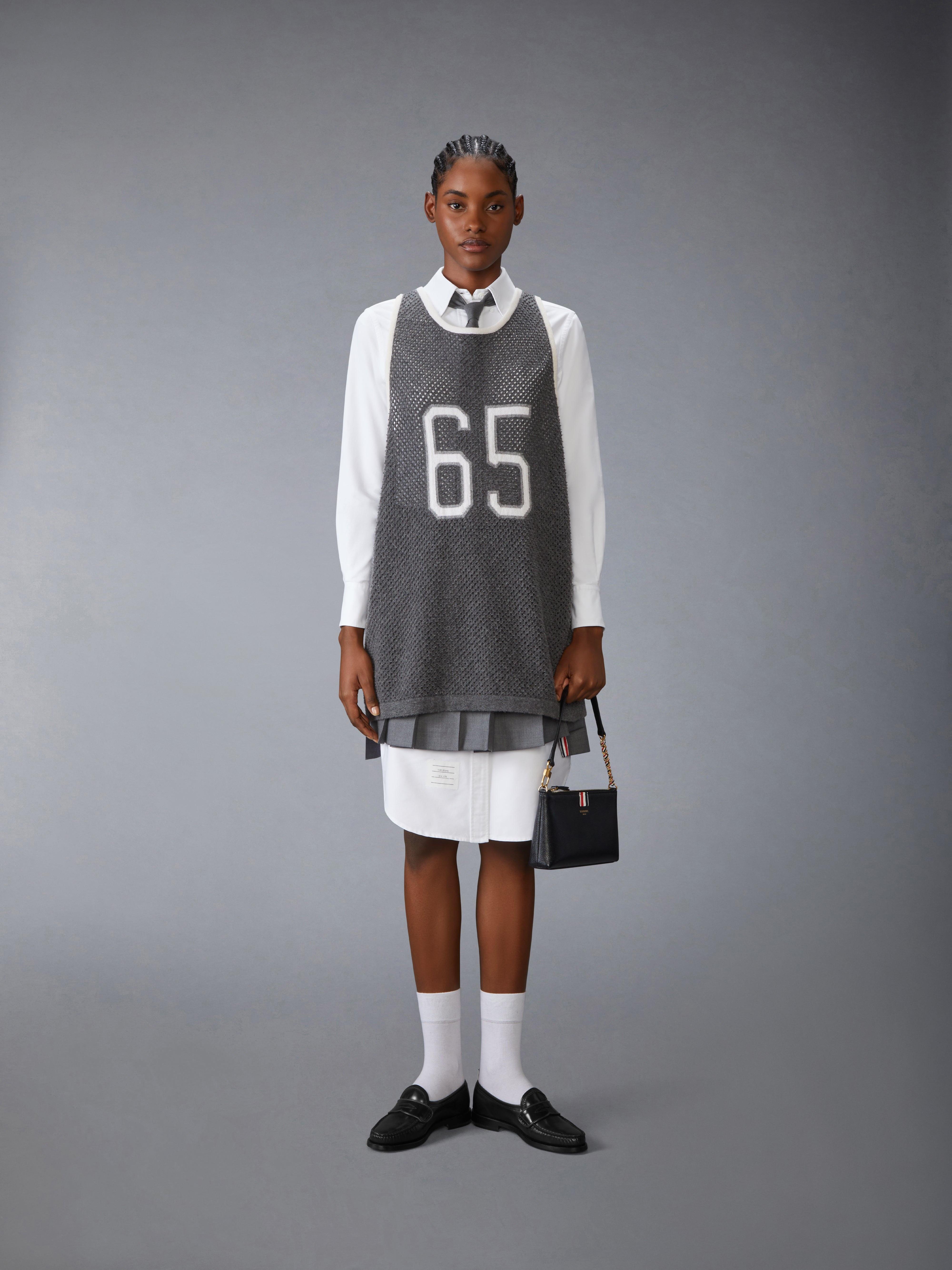 INTARSIA CASHMERE MESH BASKETBALL JERSEY - 7