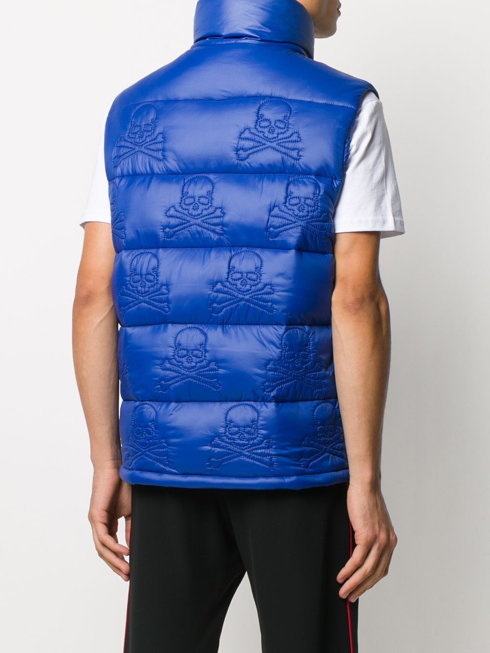 skull embroidered gilet - 4