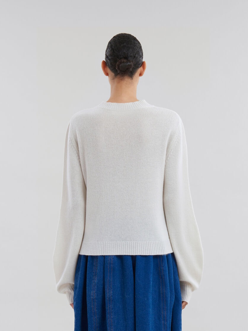 WHITE CASHMERE JUMPER WITH MARNI MENDING PATCH - 3