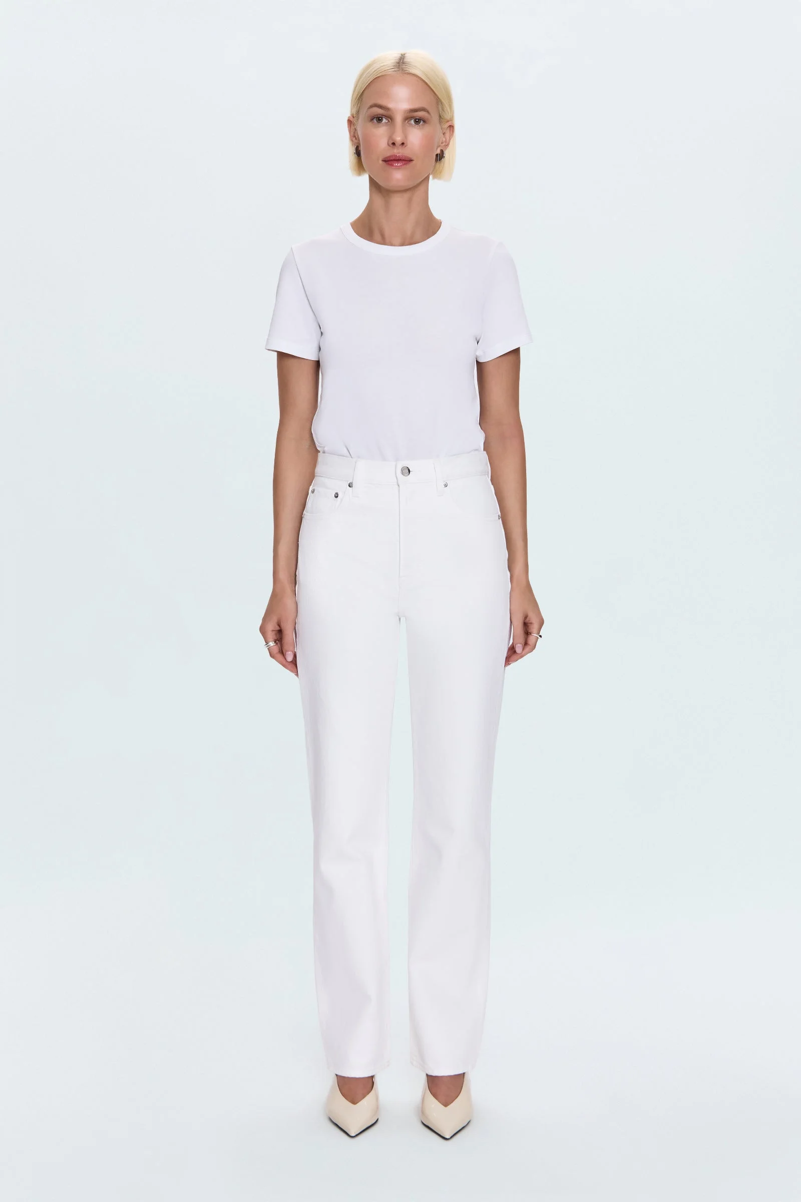 CASSIE SUPER HIGH RISE STRAIGHT JEAN - PAPER WHITE - 1