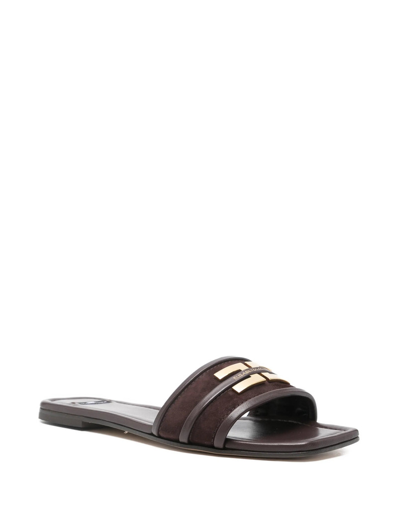 Elisabetta Franchi Golden-hardware Leather Flat Sandals 3