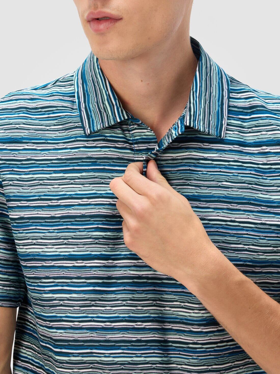 Short Sleeve Polo in Flame Jersey - 5