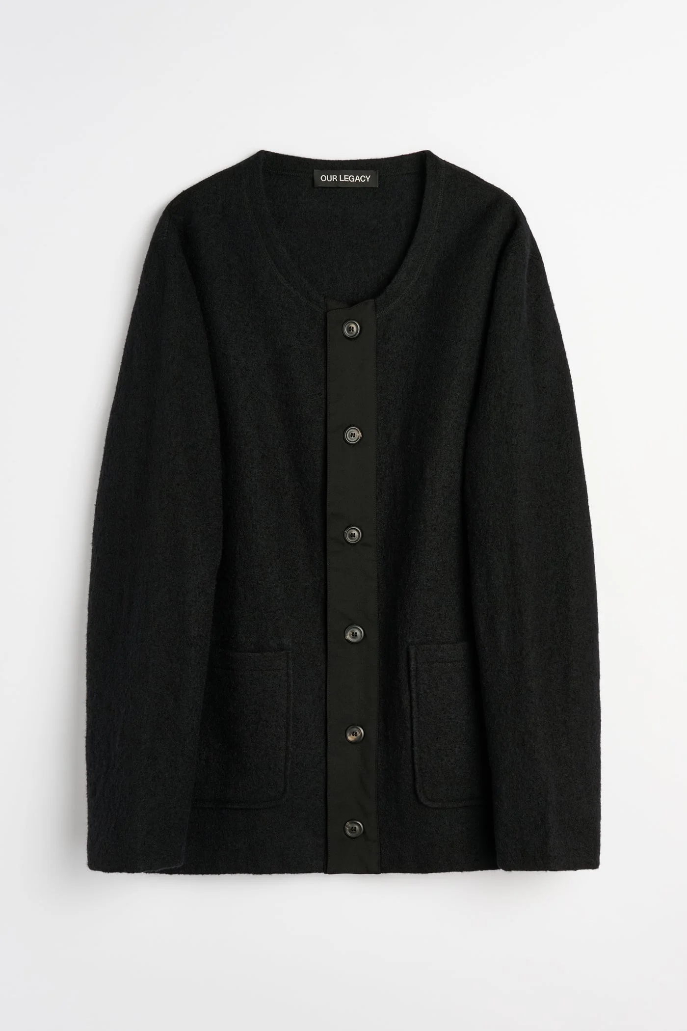 Liner Cardigan Ritual Black Mesh Wool - 1