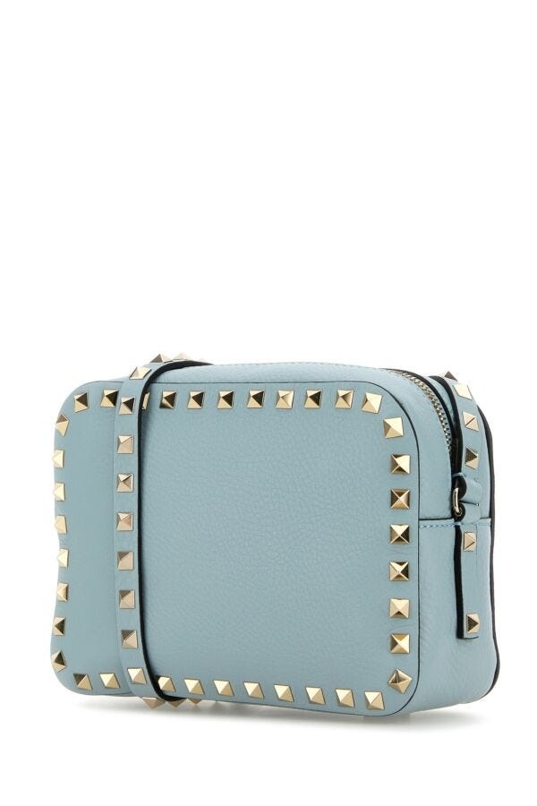 Light blue leather Rockstud crossbody bag - 2