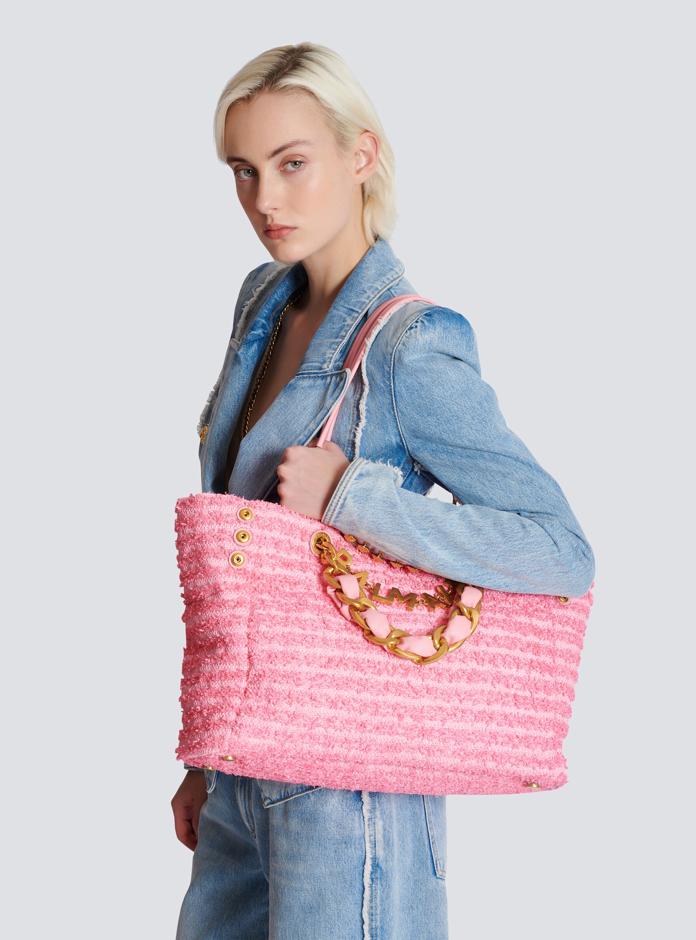 1945 Soft tote in tweed-effect raffia - 9