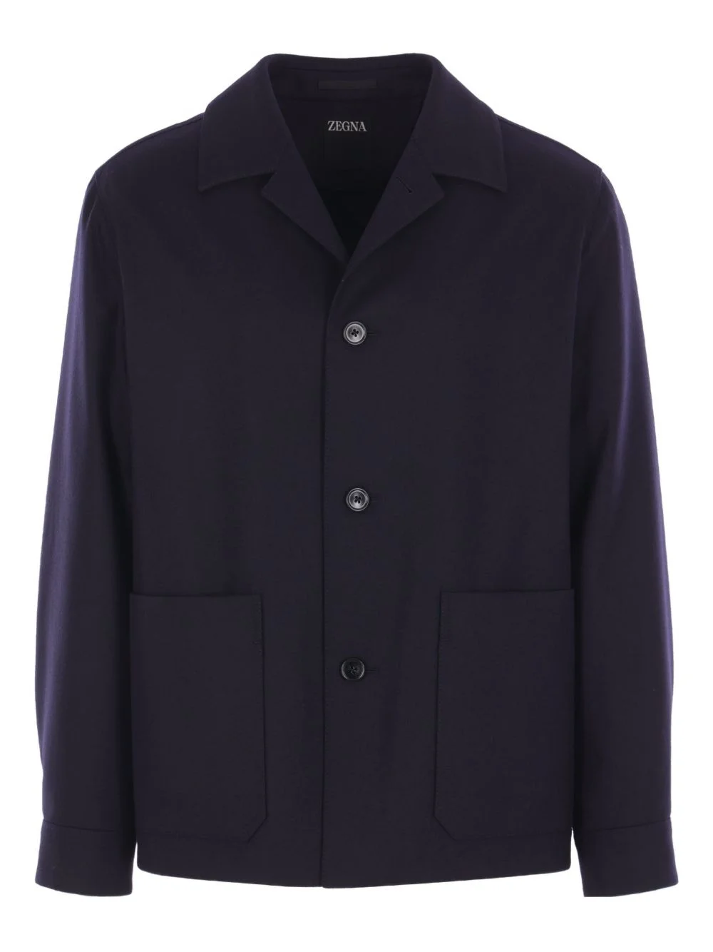 patch-pocket buttoned shirt jacket - 1