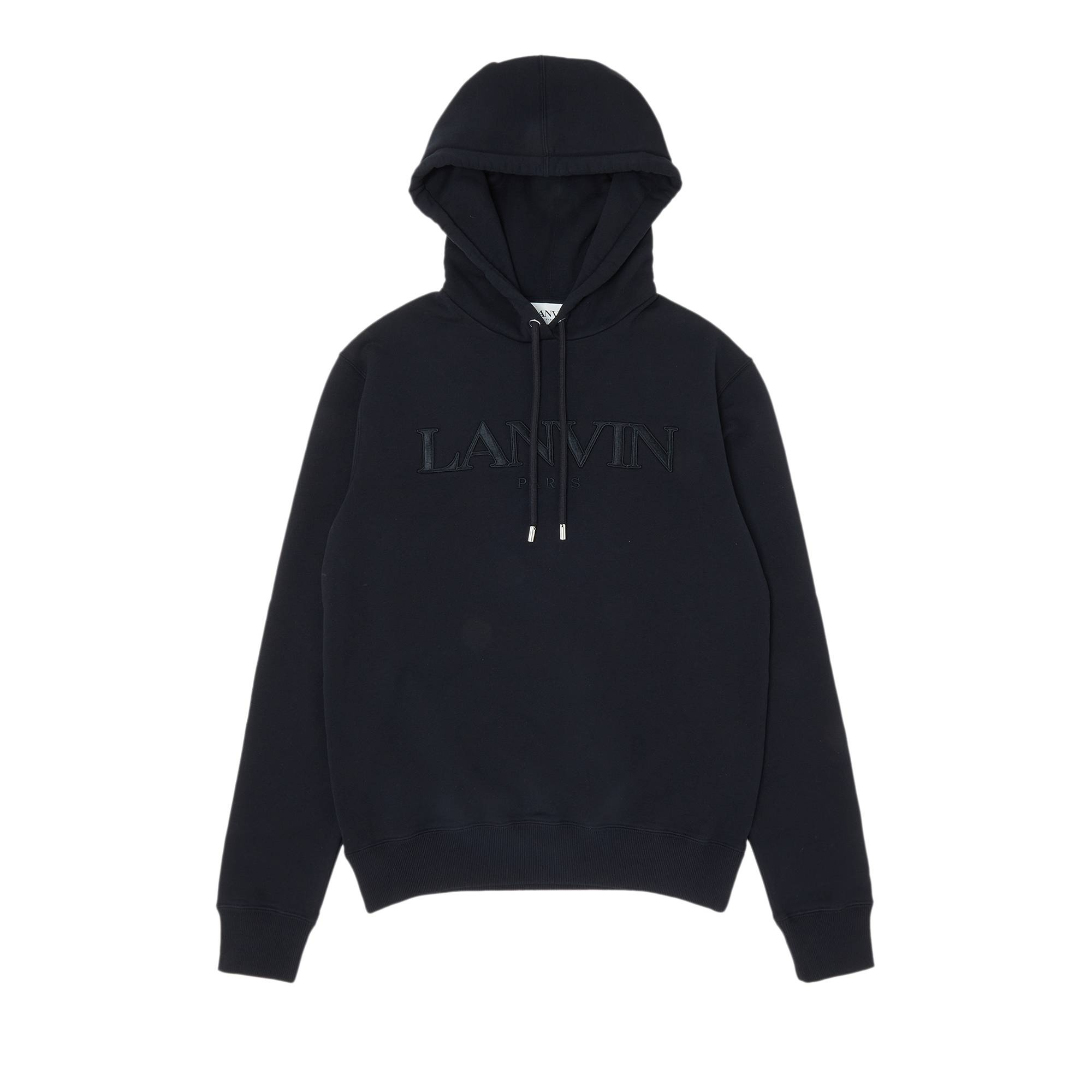 Lanvin Curb Long Fleece Eusebio Hoodie 'Black' - 1